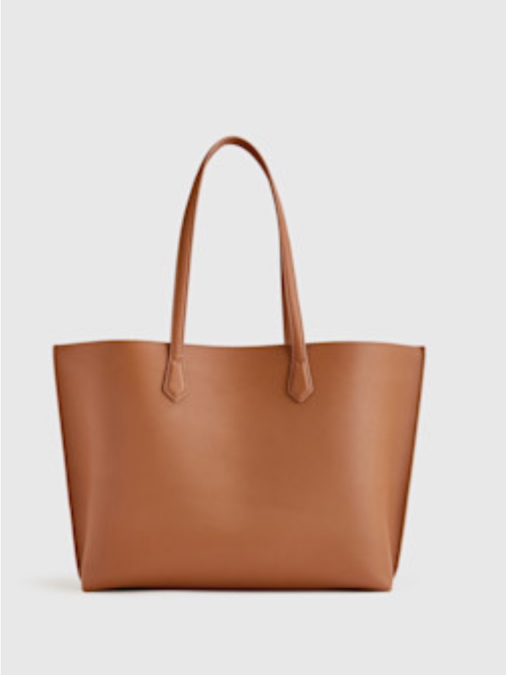 Quince Leather Triple Compartment Shopper Tote in Cognac